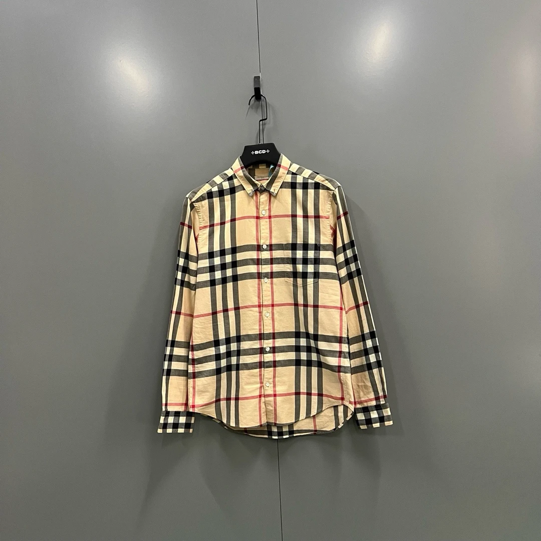 99新 BURBERRY/博柏利 c610 经典格纹翻领衬衫 S码 206574