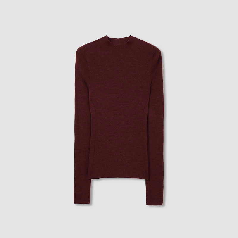 Ayuko｜Baruffa 精纺美丽诺羊毛针织打底衫女长袖-半高领-5009