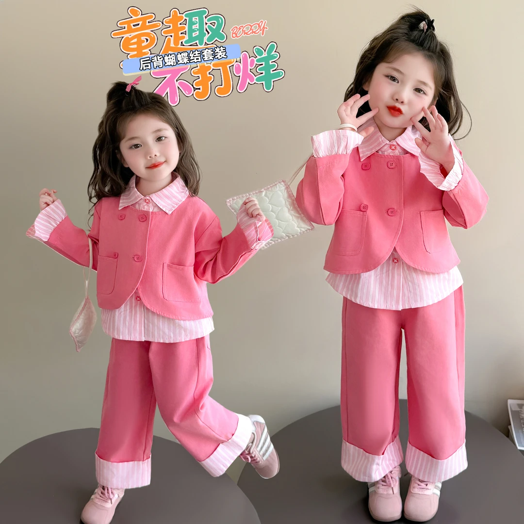 女童韩版秋季休闲两件套洋气时髦小女孩套装女宝宝外出服炸街潮服