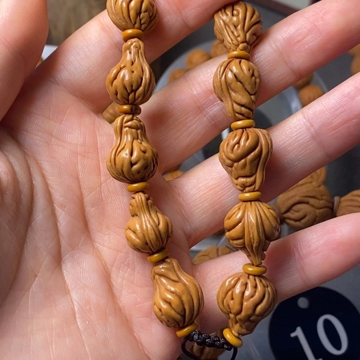 文玩核桃手串秦岭野生龙纹桃核12