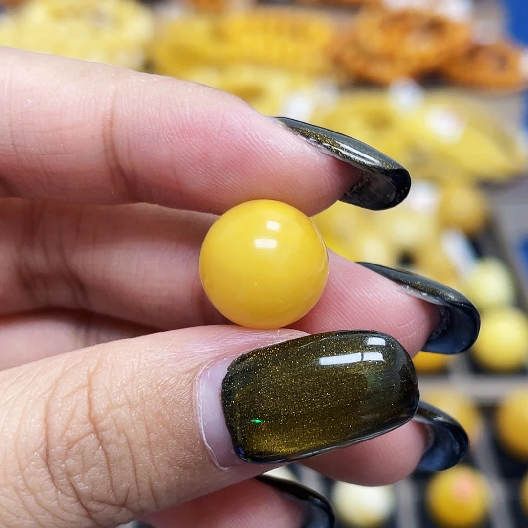 未镶嵌蜜蜡珠宝奇石11.9mm圆珠