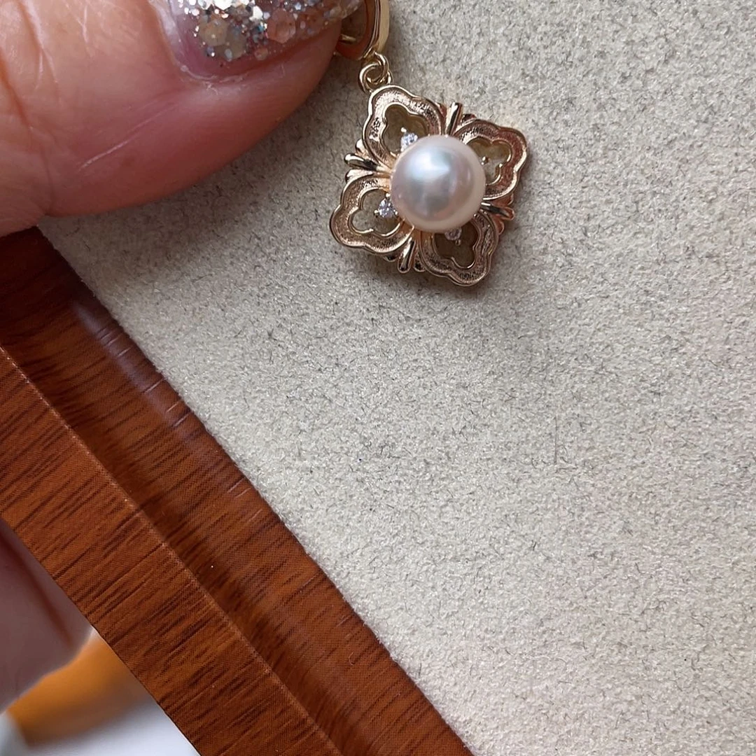 海水珍珠吊坠(不含链)银S925镶嵌