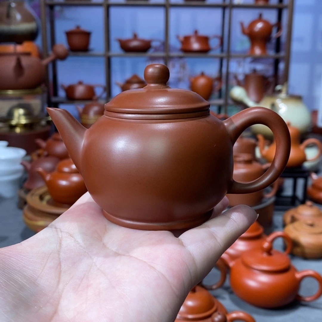 茶壶紫砂章淑煌朱泥水平壶110cc