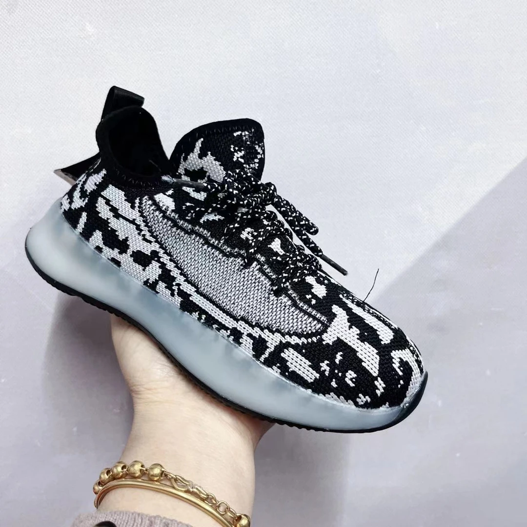 新款中大童男女宝春秋飞织透气运动鞋椰子休闲鞋219（南中）