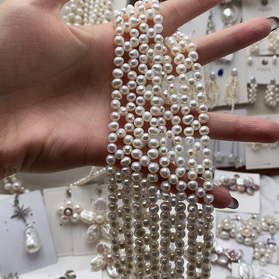 愿***耳饰淡水珍珠银S925镶嵌