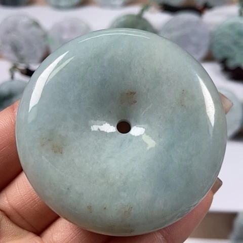 翡翠颈饰未镶嵌大平安扣福利