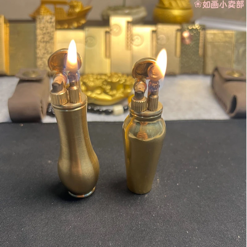 帕伽尼新款酒坛净瓶纯黄铜光板煤油打火机个性手把件茶几摆件收藏