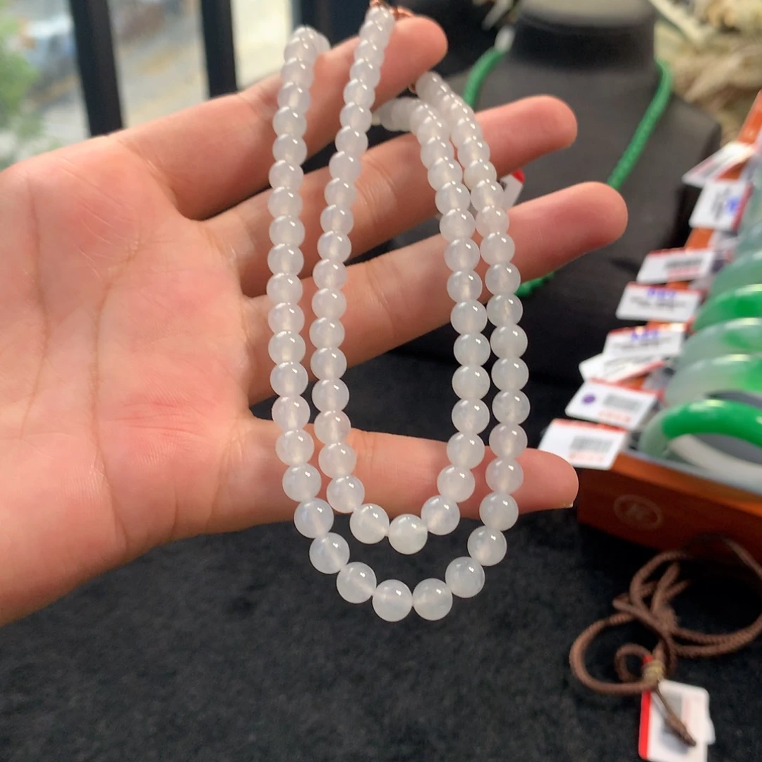 翡翠手镯未镶嵌6.3cm珠链
