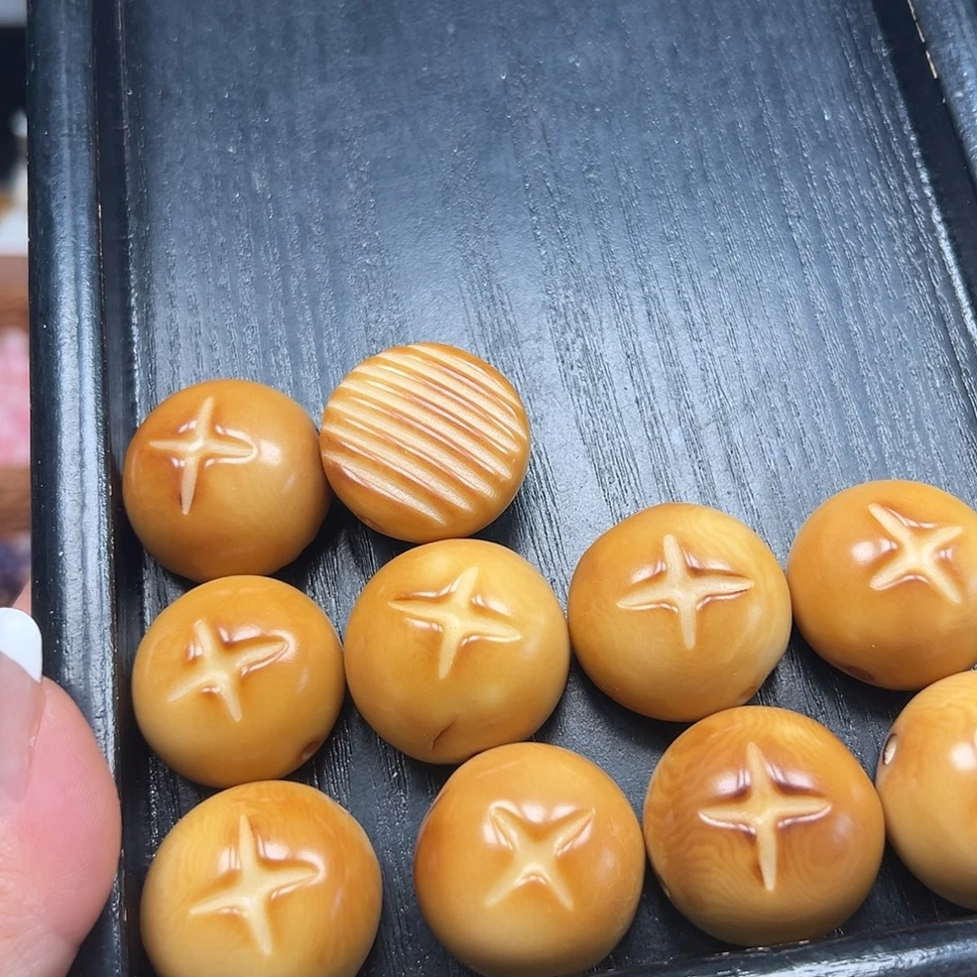 手串菩提根/象牙果瑕疵炭烧叉叉包10颗有裂