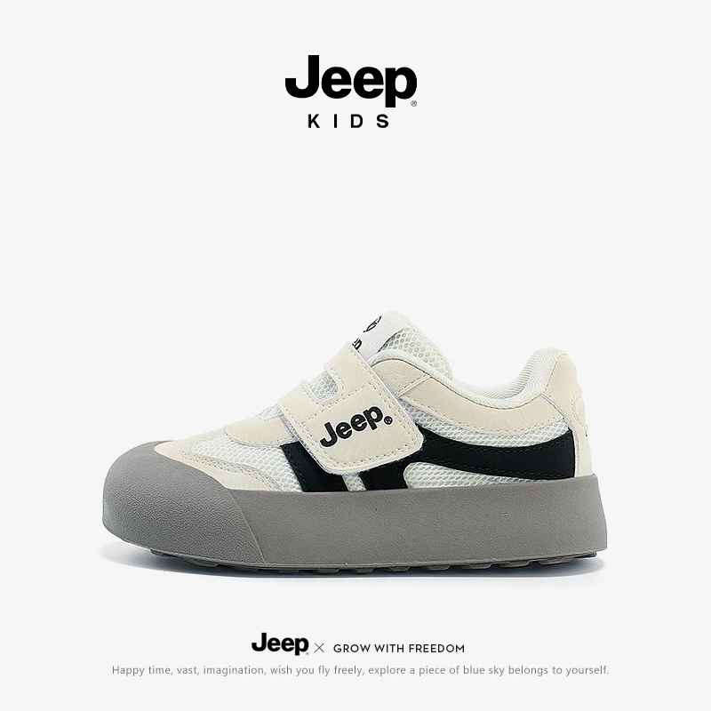 【断码清仓】jeep男童秋冬板鞋女童透气休闲运动鞋中大童网面小白鞋
