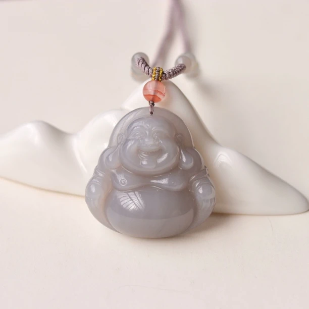 【烟紫大肚佛】瑾玉和田玉笑口常开弥勒佛 尺寸约39*39*13  JD2-176