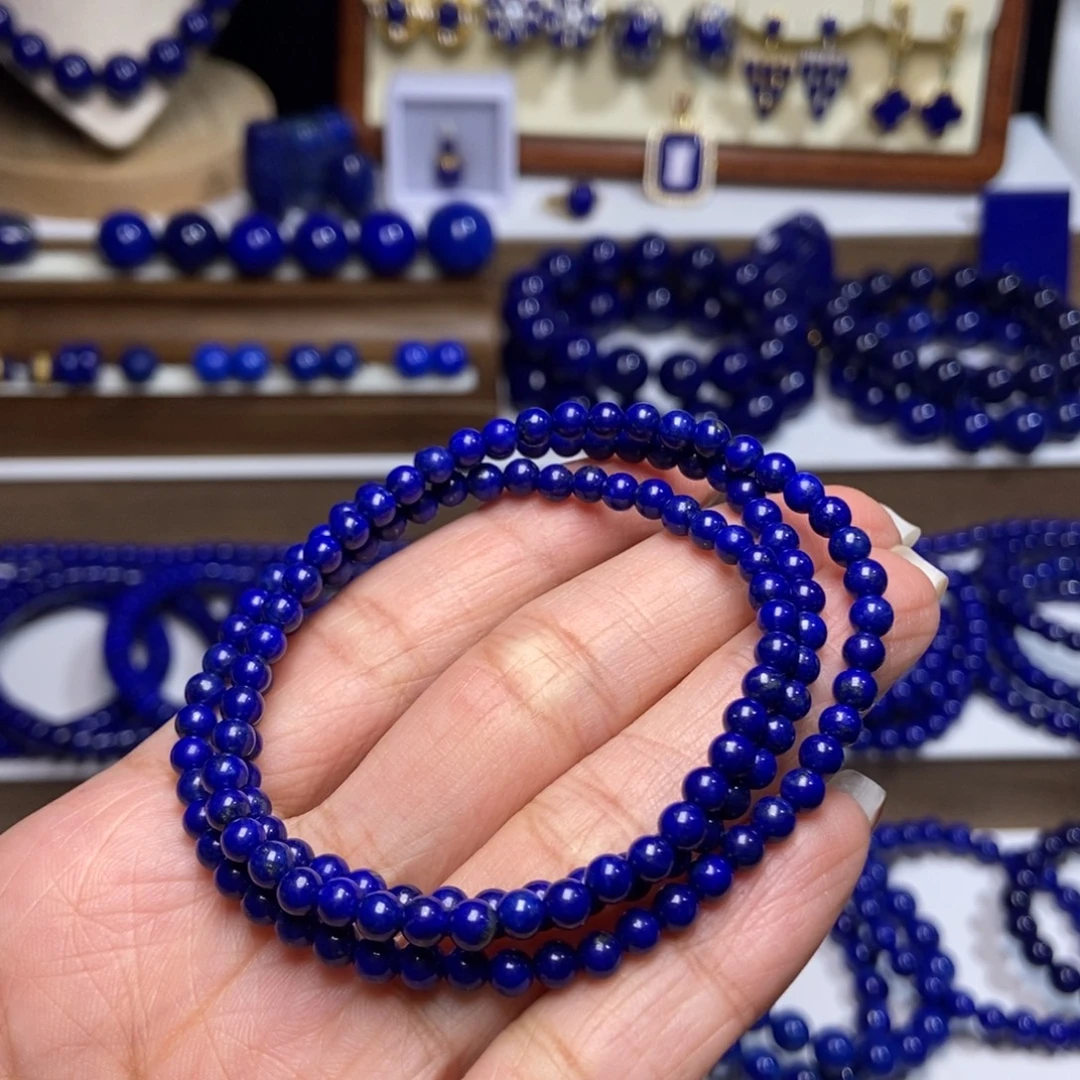 青金石未镶嵌精品4mm+多圈