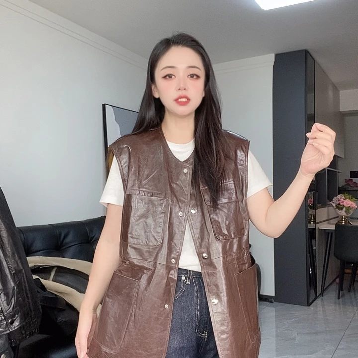 绵羊皮油蜡皮马甲130斤左右