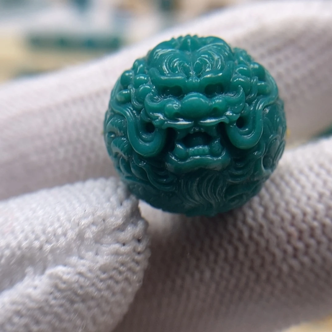 绿松石未镶嵌珠宝奇石龙珠17mm