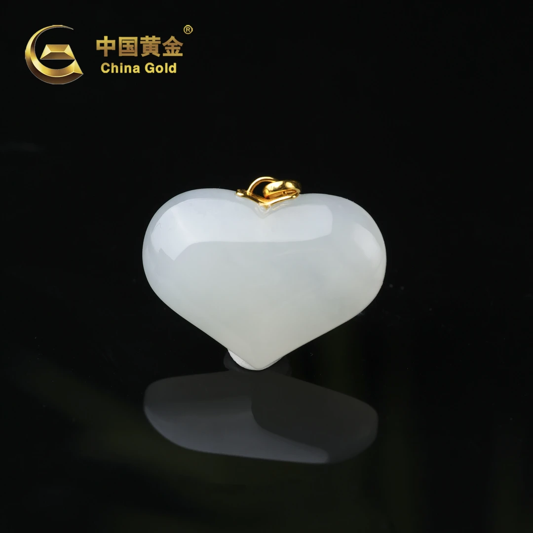 【中国黄金】隽纯 | 和田玉*吊坠*18K金镶嵌-D10450-格
