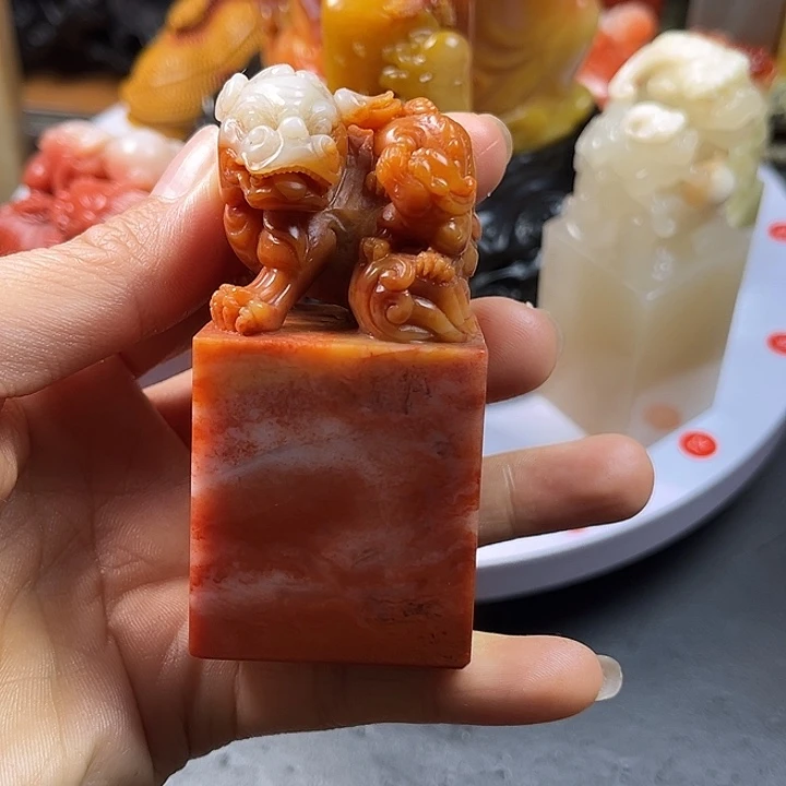 用***9寿山石手把件手把玩