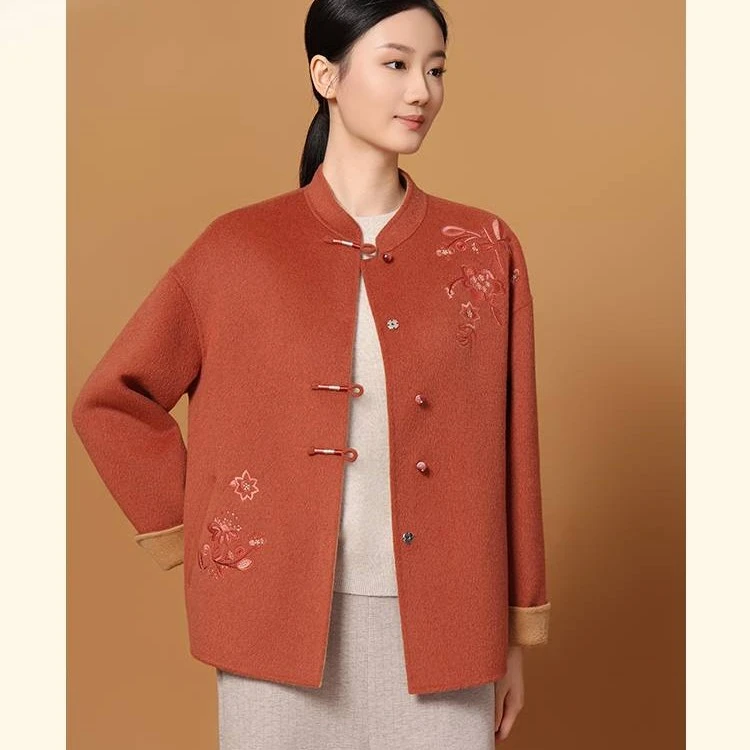 老美华冬季女士新中式优雅日常气质外套434212022
