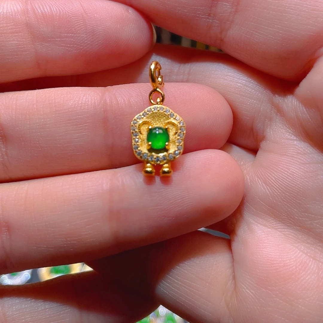 翡翠银S925镶嵌吊坠(不含链)