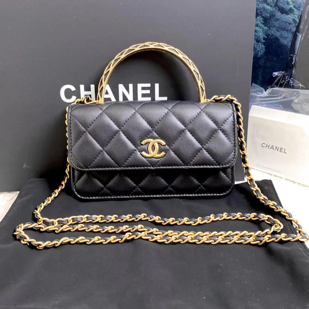 99新 Chanel/香奈儿 金丝手柄手机包/12期免息/28395673/代卖服务
