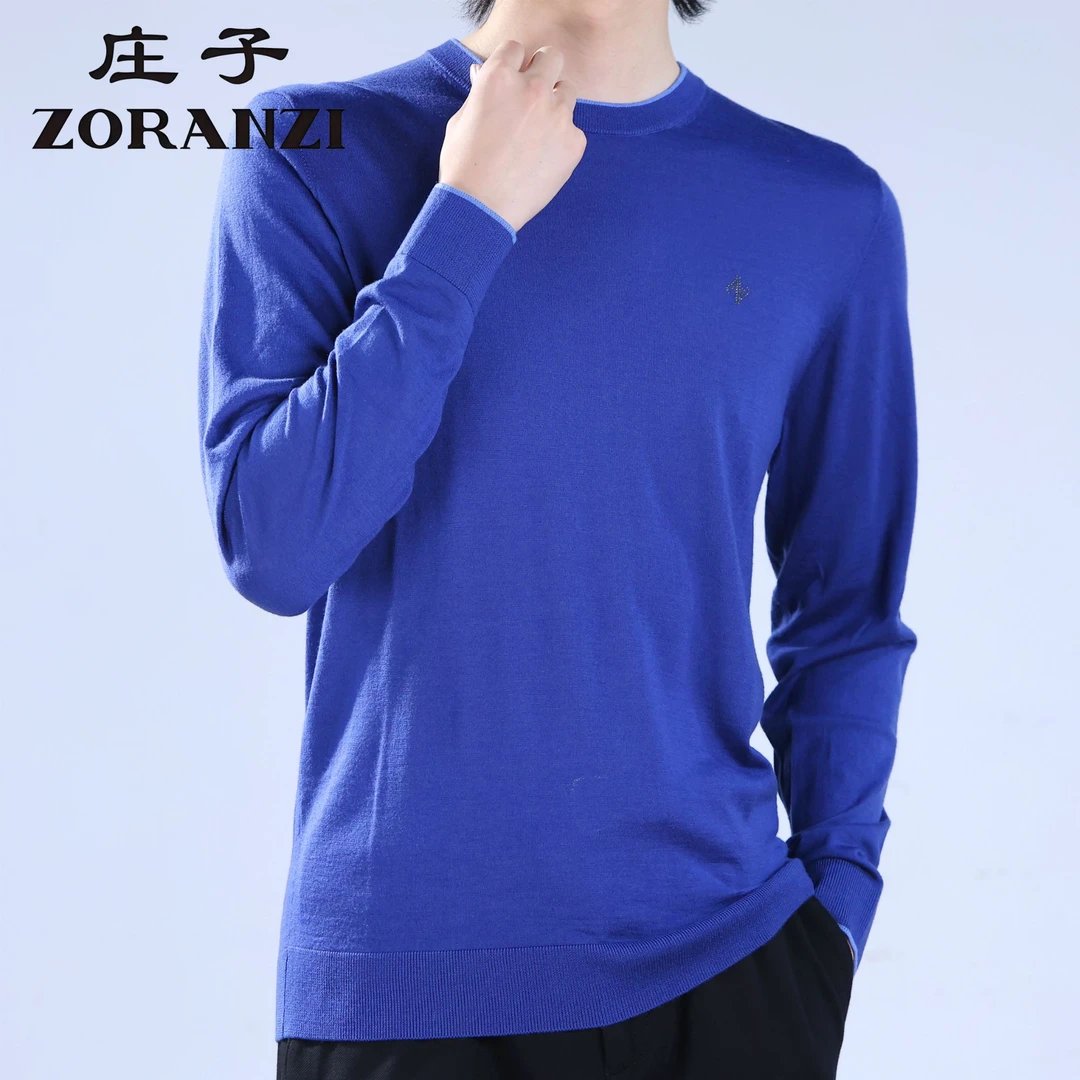 ZORANZI/庄子男修身绵羊毛圆领秋冬商务休闲羊毛衫内搭ZWP38316