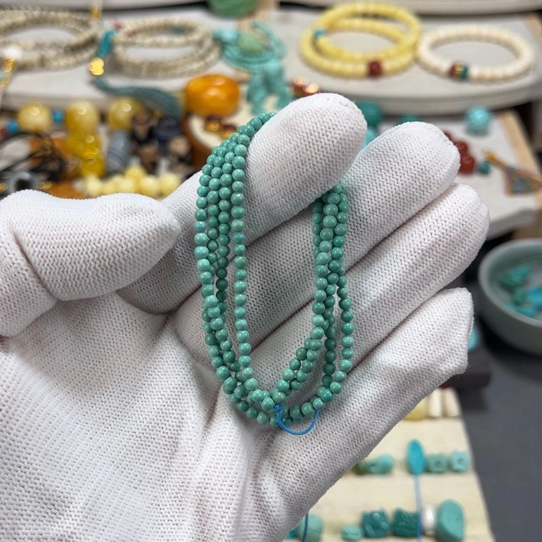 绿松石未镶嵌光珠米粒珠