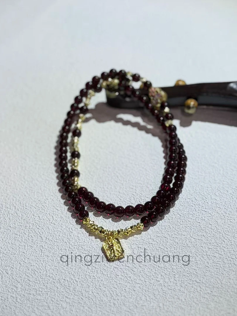 DL 1341-6mm石榴石+粉紫葫芦+大象头盾牌