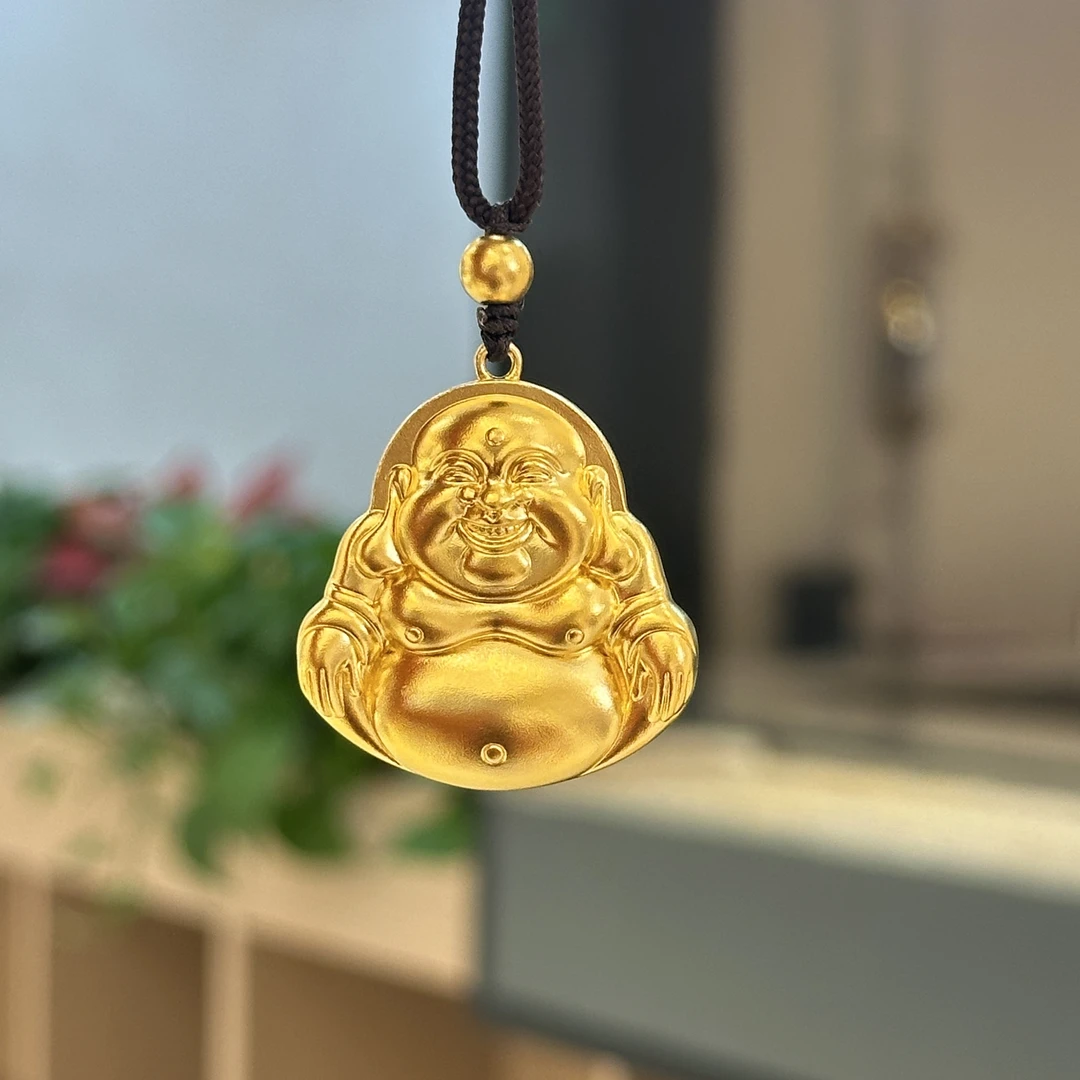 老鼎黄金 足金999【大肚佛佛公吊坠】古法厚壁不支持七天无理由