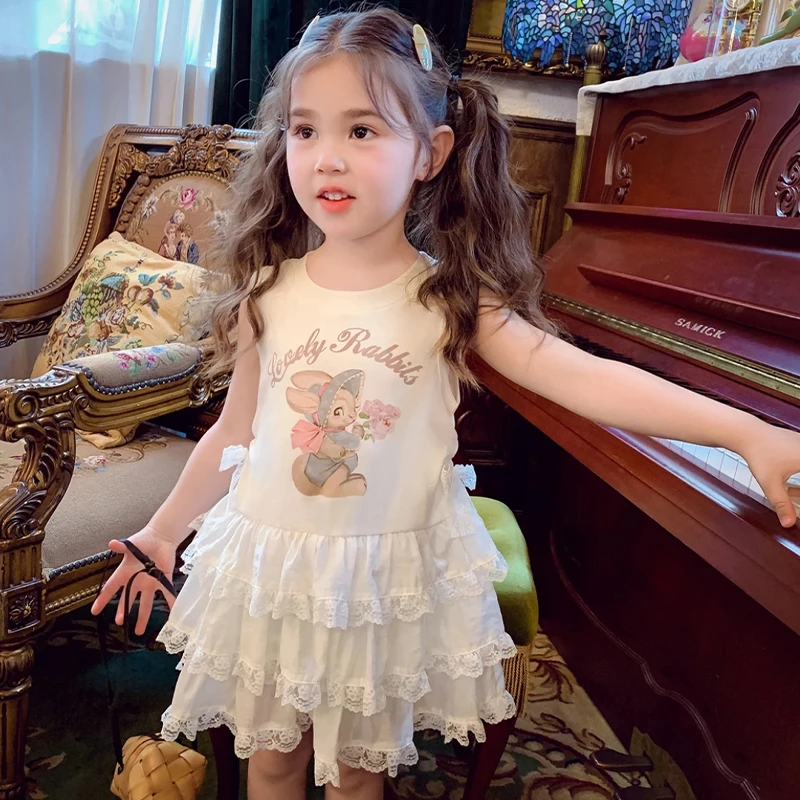 MUMUWU女童裙子夏装蛋糕裙韩版连衣裙童装小童公主风卡通蓬蓬裙子