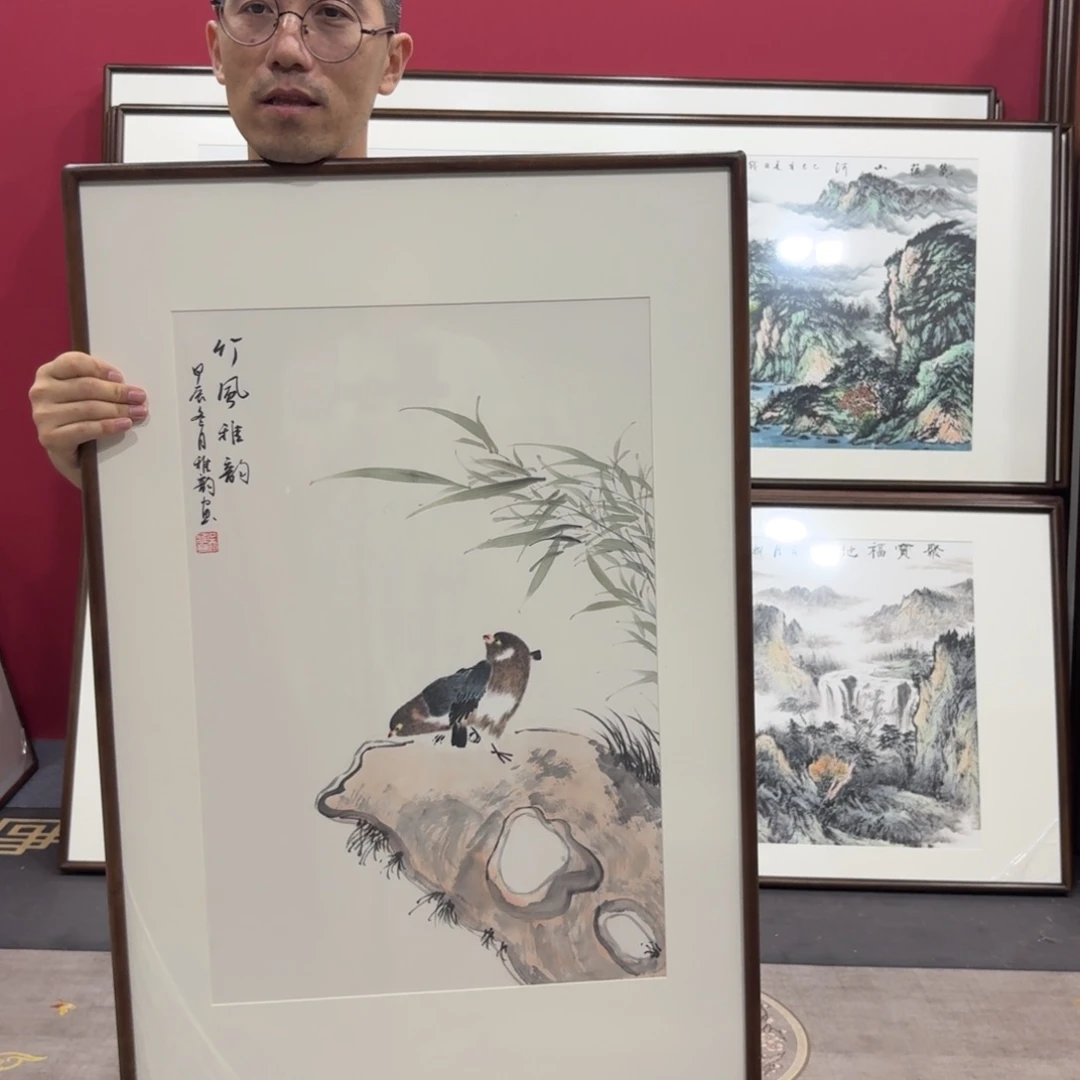 国画带框绘画90/60尺寸