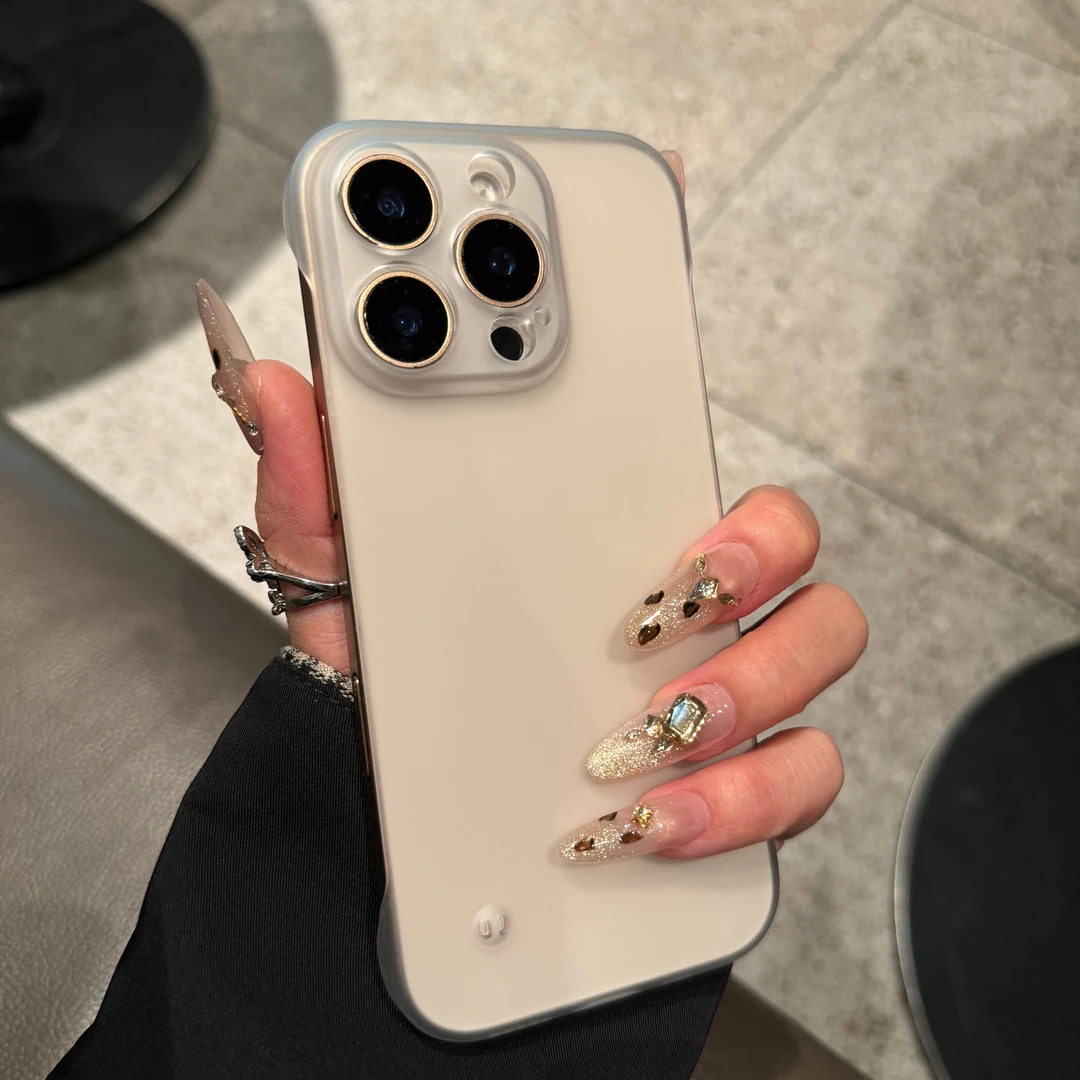 无边框半透明磨砂适用苹果16promax手机壳iPhone15超薄防摔散热14