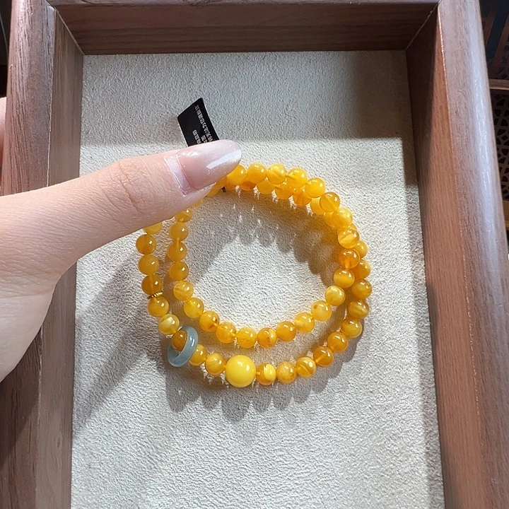 蜜蜡未镶嵌手串7mm蜜蜡手串
