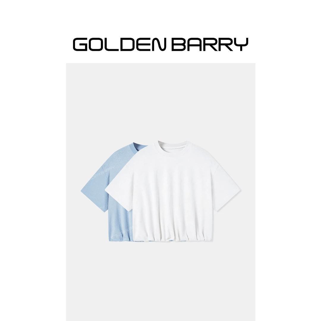 GOLDENBARRY「溪风叙」抽象蓓蕾休闲T恤短袖GB060801007