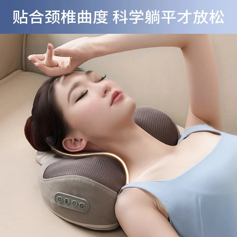 颈椎按摩器腰部背部肩颈揉捏脖子全身揉捏靠枕斜方肌按摩仪器家用