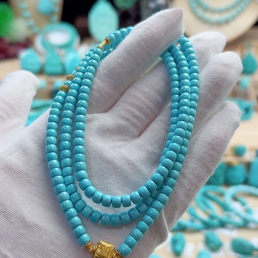 绿松石18K金镶嵌珠宝奇石