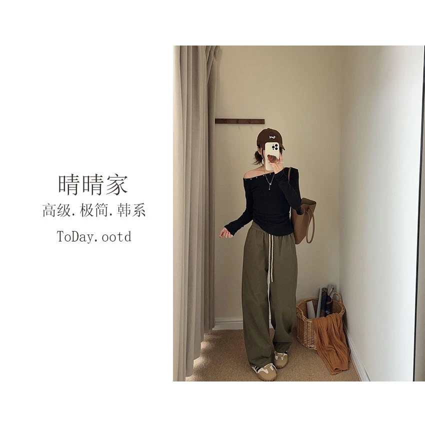 晴晴家-【公鸡家气球裤】早秋韩系百搭松弛显瘦刺绣挺括气球裤1143