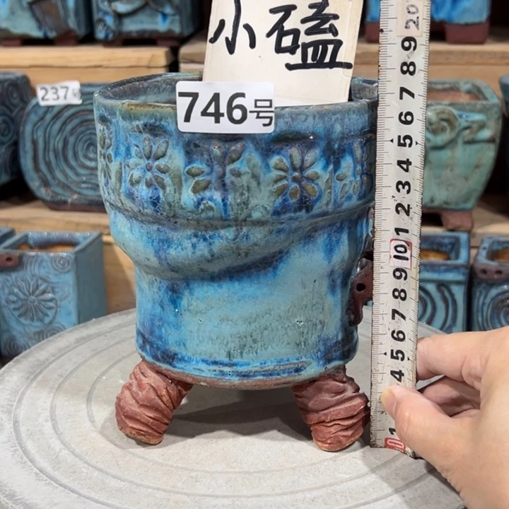 纯手工粗陶花盆，内口12