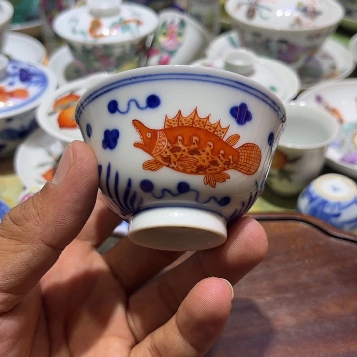 纯手绘精品盖碗杯
