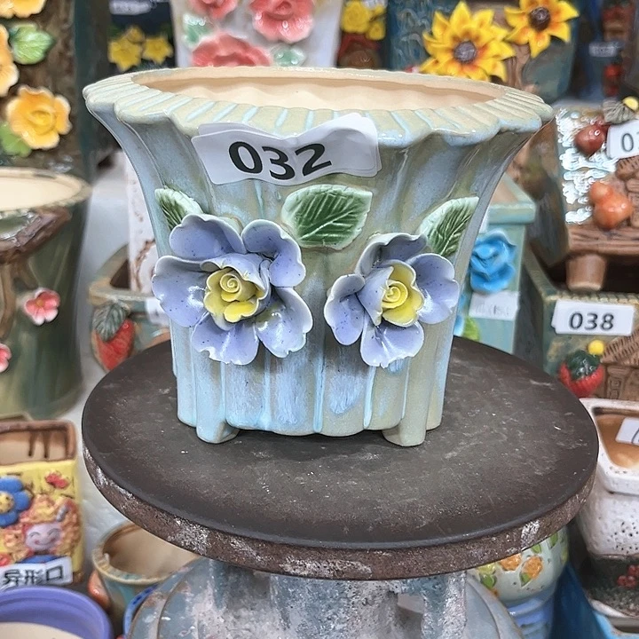 紫砂花盆粗陶材质多肉花盆