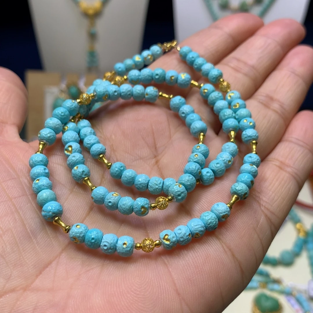 绿松石18K金镶嵌项链