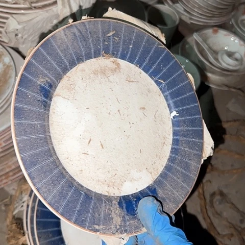 瓷片国营厂库存微瑕19厘米