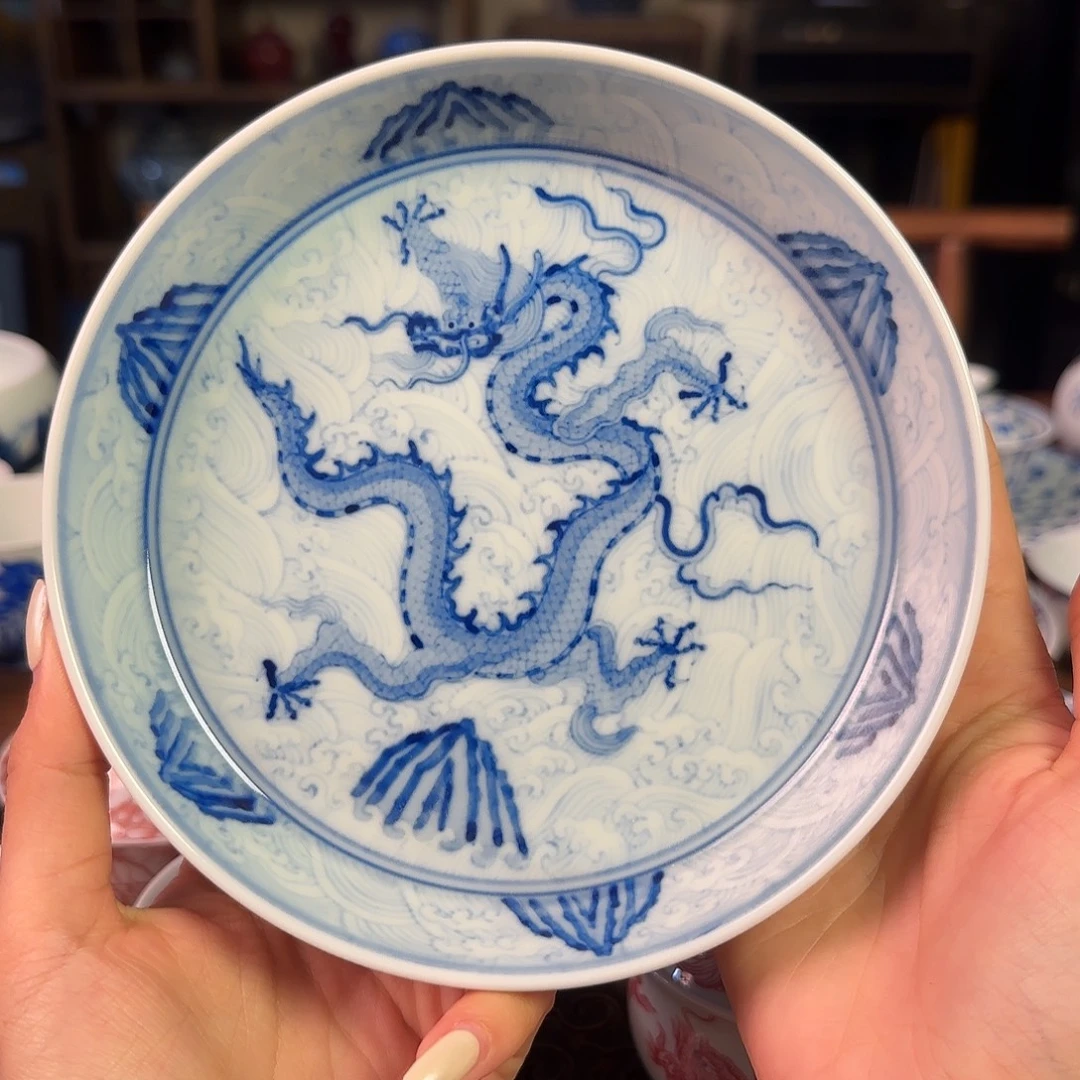 柴窑烧制龙纹海水壶承名窑口放漏