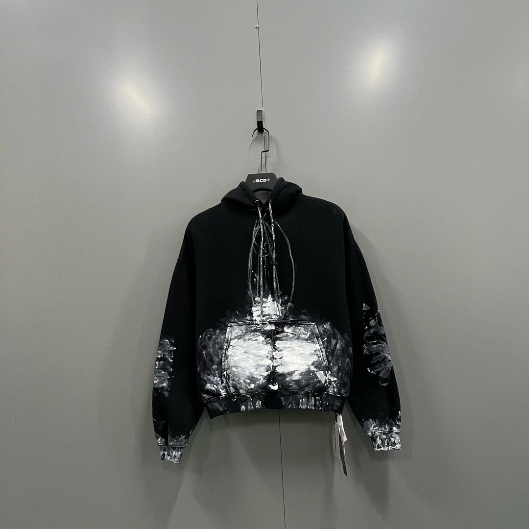 未使用 Balenciaga/巴黎世家 科技感印花抓绒帽衫 M码/bc017939