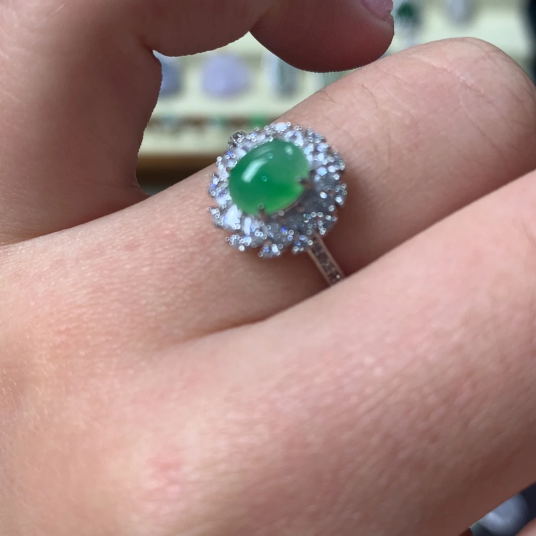 翡翠银S925镶嵌挂件