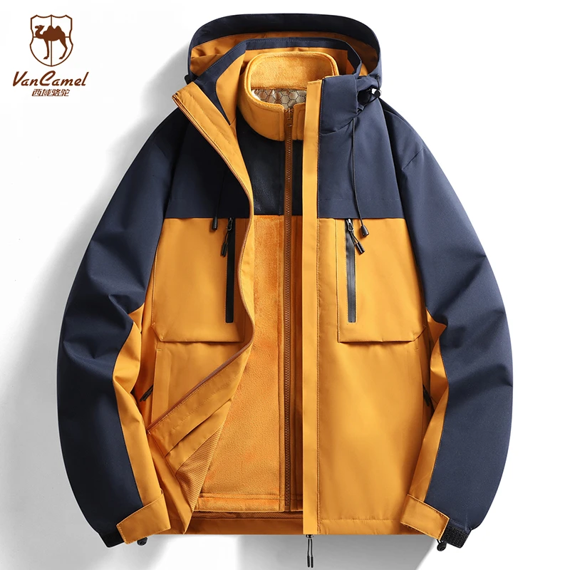 VANCAMEL/西域骆驼户外男女三合一秋冬夹克可拆卸内胆外套两件套