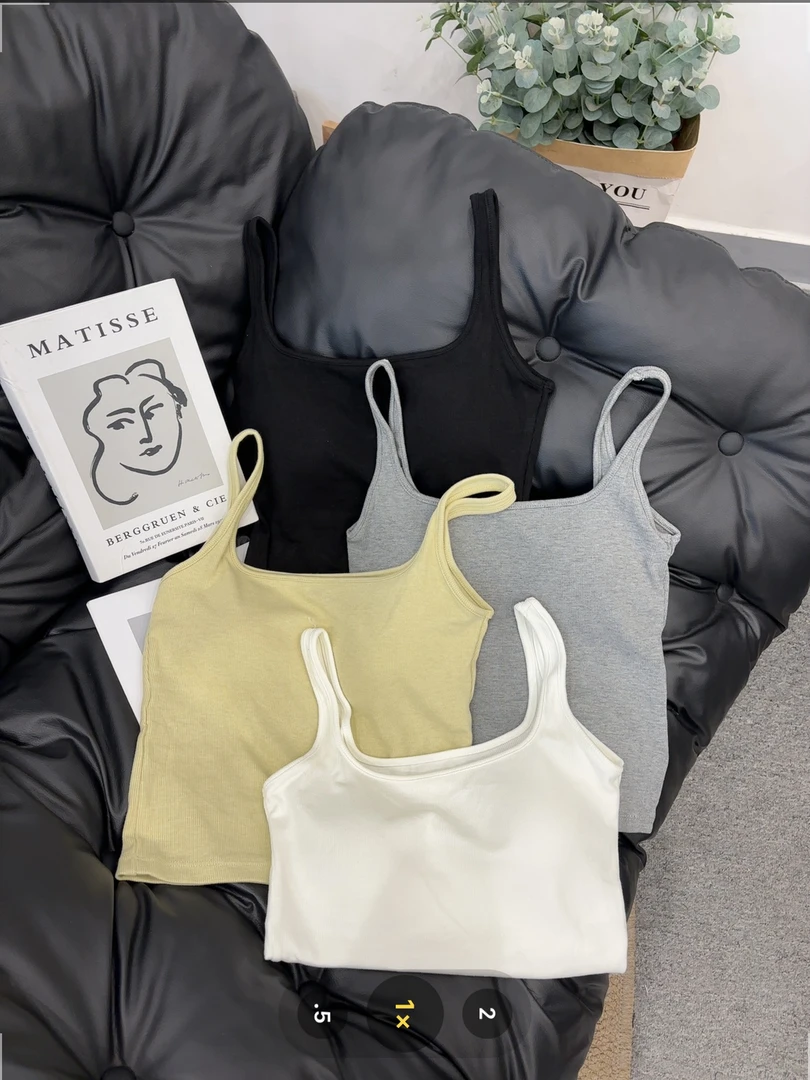 【七安倩】方领吊带背心8023