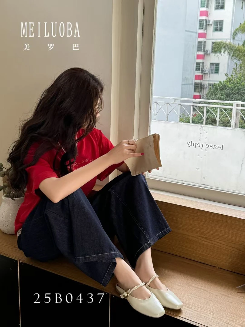 美罗巴时尚一脚蹬女式包头穆勒凉拖鞋25B0437