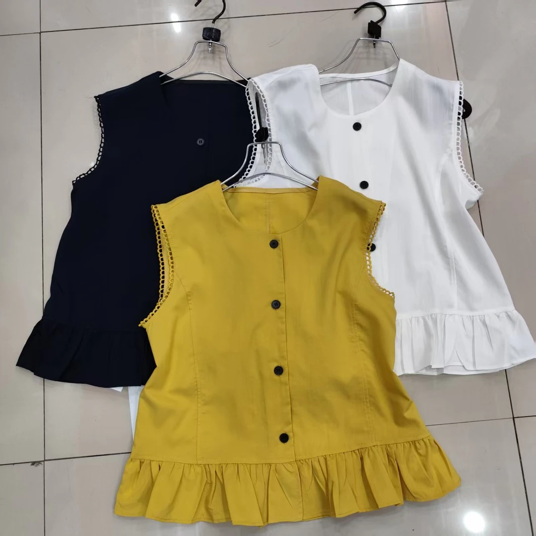 897款无袖洋气设计感荷叶边上衣