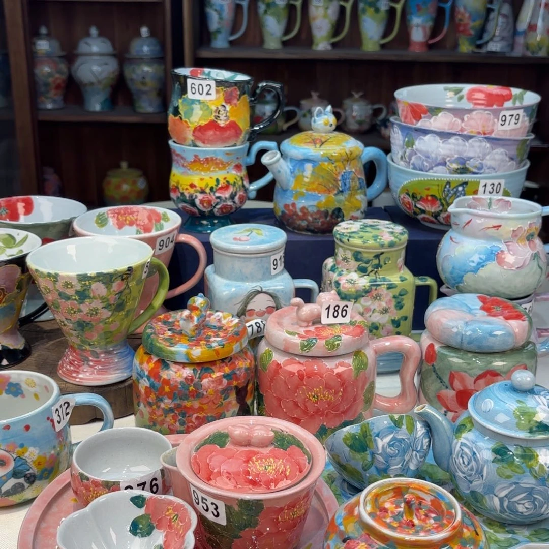 景德镇手绘高温釉下彩陶瓷茶具