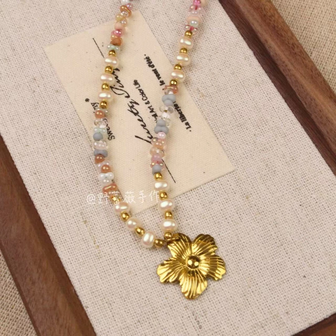 【繁花】原创时尚气质小众百搭小米珠轻奢小清晰显ins项链