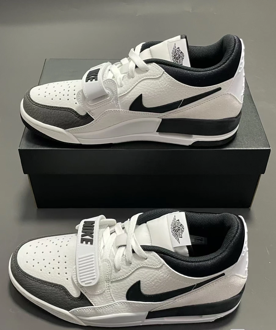 JordanLegac312舒适百搭减震耐磨低帮复古篮球鞋男款黑白熊猫配色